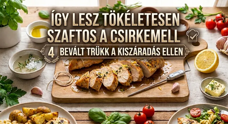 Így lesz tökéletesen szaftos a csirkemell: 4 bevált trükk a kiszáradás ellen cikk borítókép - ReceptPalota Blog