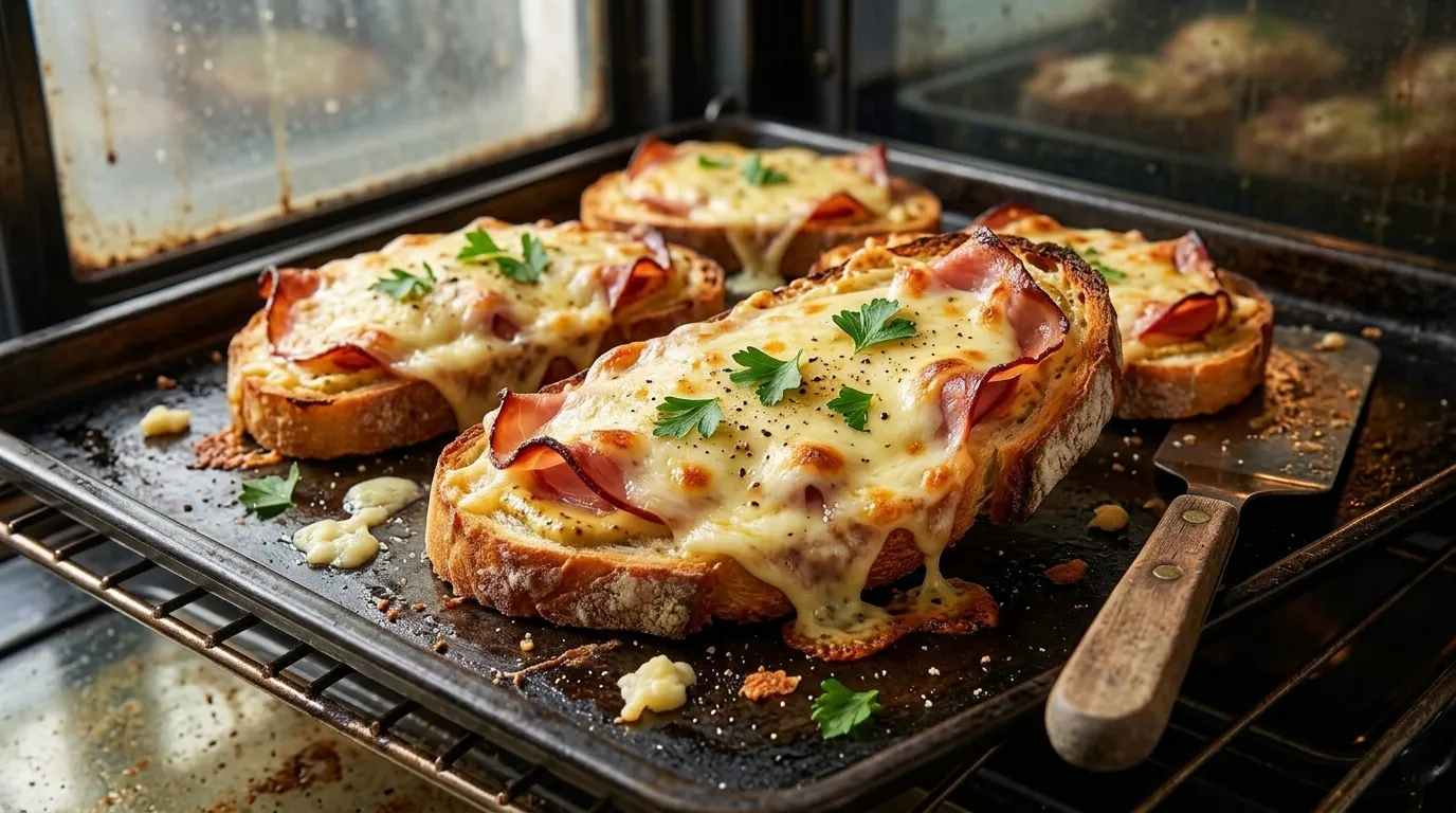 Házi sonkás-sajtos melegszendvics sütőben sütve recept elkészítése - ReceptPalota