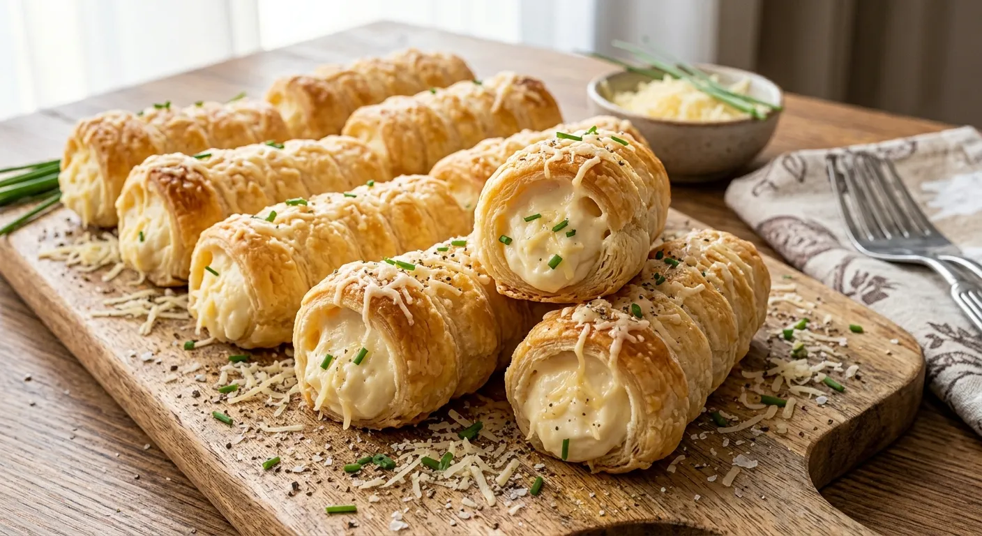 Krémes sajtos-sajtkrémes roló leveles tésztából recept elkészítése - ReceptPalota