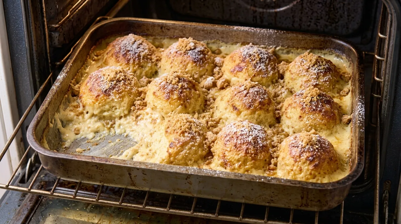Sütőben sült túrógombóc vaníliás-tejfölös öntettel recept elkészítése - ReceptPalota