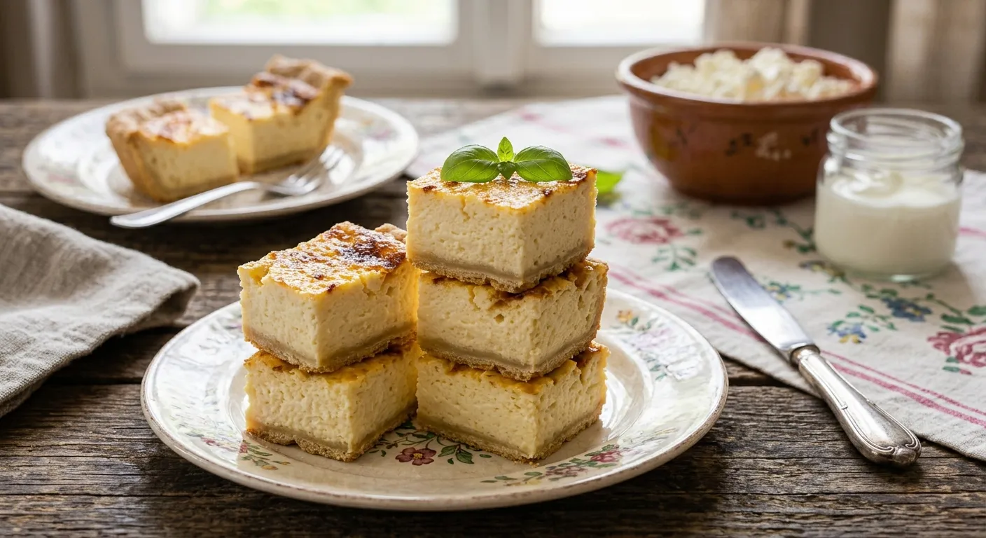 Szaftos túrós lepény omlós tésztával recept elkészítése - ReceptPalota